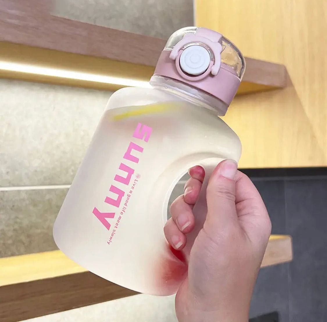 1L Sunny Water Bottle With Straw, Transparent Frosted Plastic Water Bottle, 1000ml Portable Climbing Travel Drink Cup, Outdoor Gradient Drink Bottle, Plastic Reusable Water Cup 1L Sunny Water Bottle With Straw, Transparent Frosted Plastic Water Bottle, 1000ml Portable Climbing Travel Drink Cup, Outdoor Gradient Drink Bottle, Plastic Reusable Water Cup